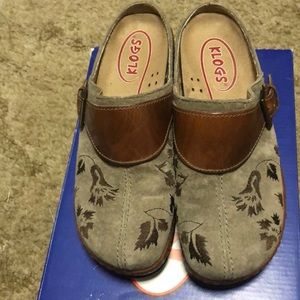 Olive Green Suede Klogs